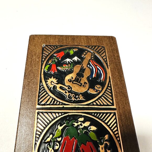 Chile Hammered Copper Wall Plaque Guitar Spur Horse Cow Decor 10 1/2x4 1/4 inch - Picture 2 of 11